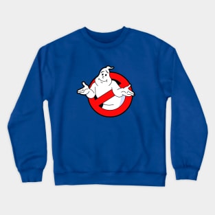 And Now Back To The Real Ghostbusters Logo Shrug Crewneck Sweatshirt